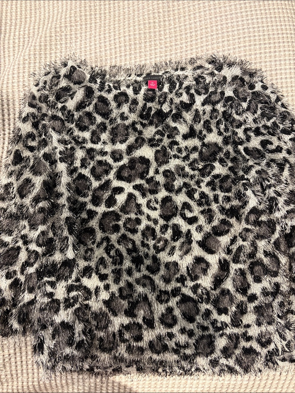 Leopard Print Faux-Fur Skirt - Black & Cream